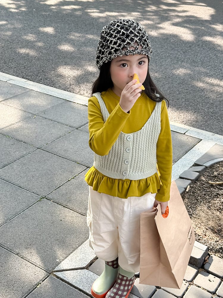 ベスト フロントボタンクロップドニットベスト【mh0011026】