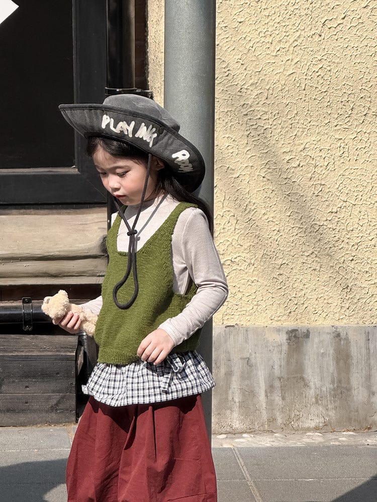 ベスト フロントボタンクロップドニットベスト【mh0011026】