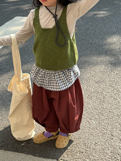 ベスト フロントボタンクロップドニットベスト【mh0011026】