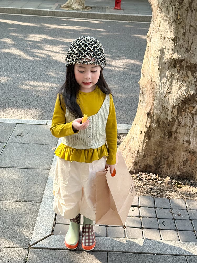 ベスト フロントボタンクロップドニットベスト【mh0011026】