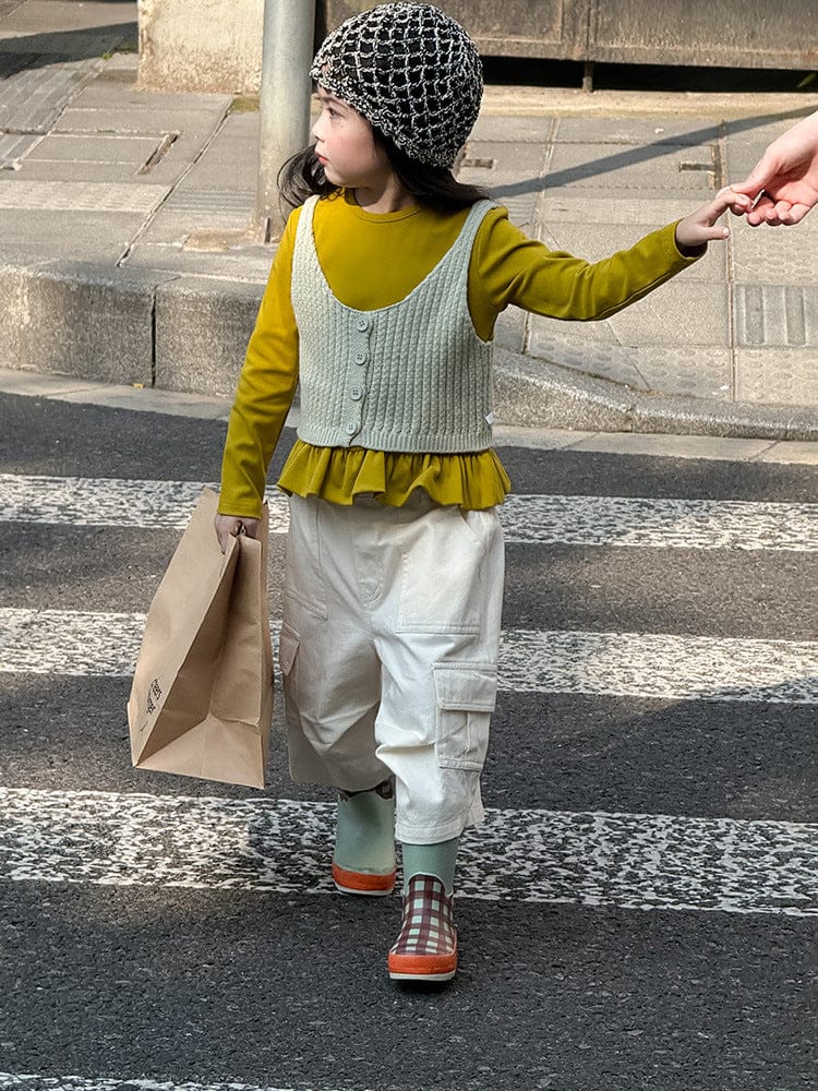 ベスト フロントボタンクロップドニットベスト【mh0011026】