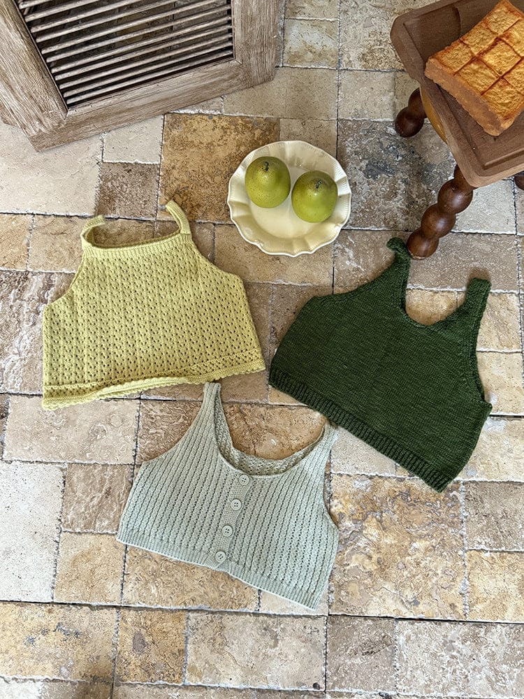 ベスト フロントボタンクロップドニットベスト【mh0011026】