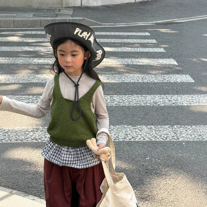 ベスト フロントボタンクロップドニットベスト【mh0011026】