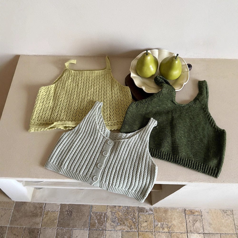 ベスト フロントボタンクロップドニットベスト【mh0011026】