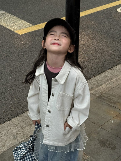 ショートコート・ジャケット・ジャンパー シンプル襟付きジャケットコート【mh0011032】