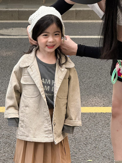 ショートコート・ジャケット・ジャンパー シンプル襟付きジャケットコート【mh0011032】