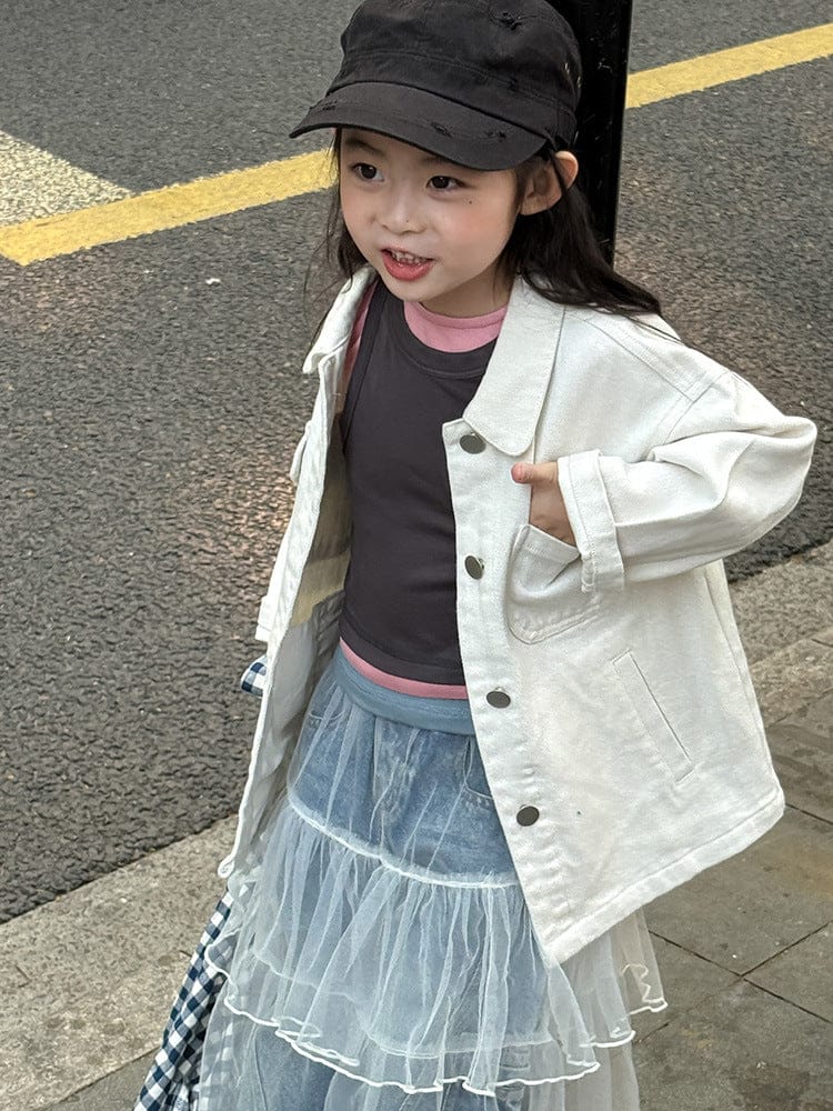 ショートコート・ジャケット・ジャンパー シンプル襟付きジャケットコート【mh0011032】