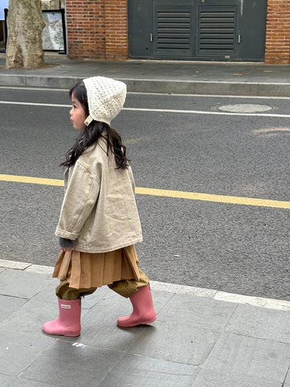 ショートコート・ジャケット・ジャンパー シンプル襟付きジャケットコート【mh0011032】