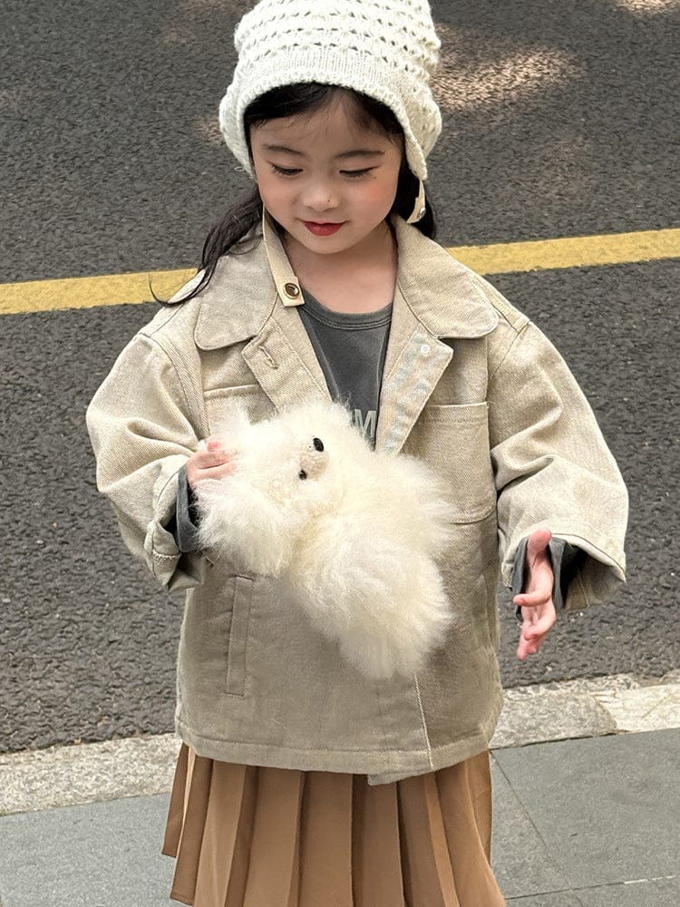 ショートコート・ジャケット・ジャンパー シンプル襟付きジャケットコート【mh0011032】