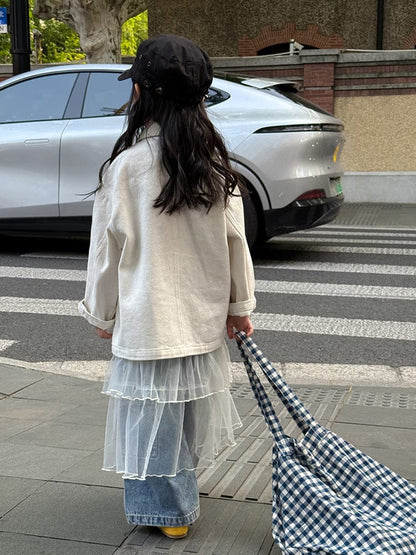 ショートコート・ジャケット・ジャンパー シンプル襟付きジャケットコート【mh0011032】