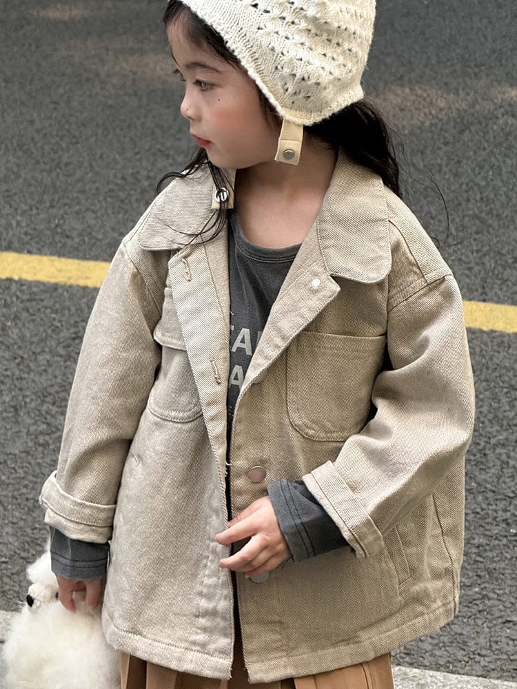 ショートコート・ジャケット・ジャンパー シンプル襟付きジャケットコート【mh0011032】