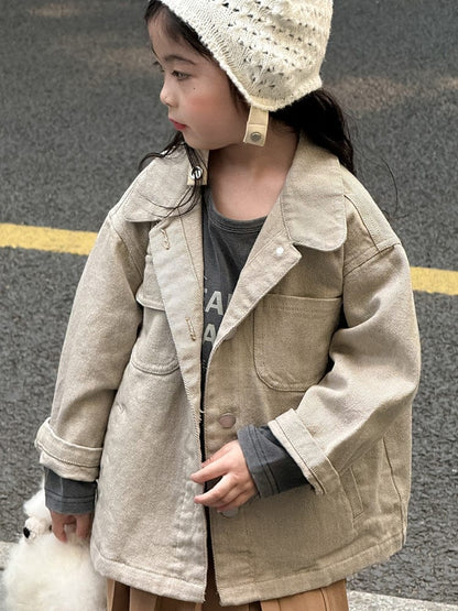 ショートコート・ジャケット・ジャンパー シンプル襟付きジャケットコート【mh0011032】