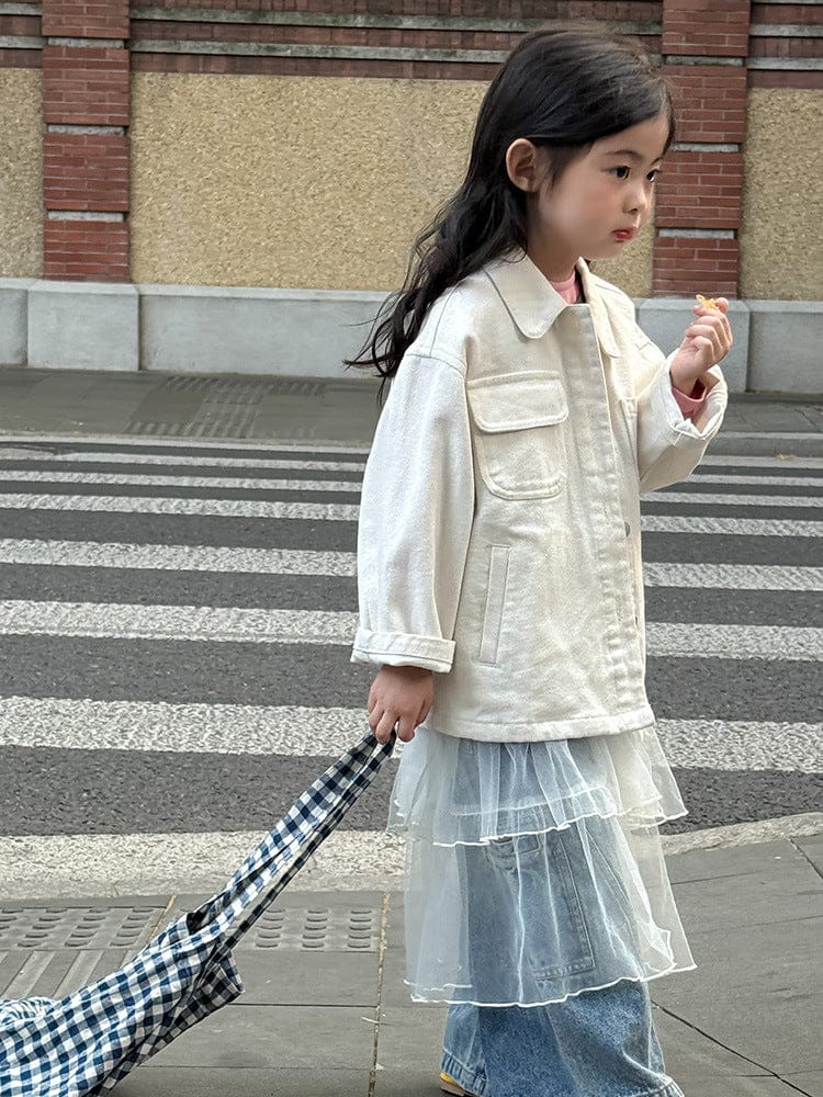 ショートコート・ジャケット・ジャンパー シンプル襟付きジャケットコート【mh0011032】