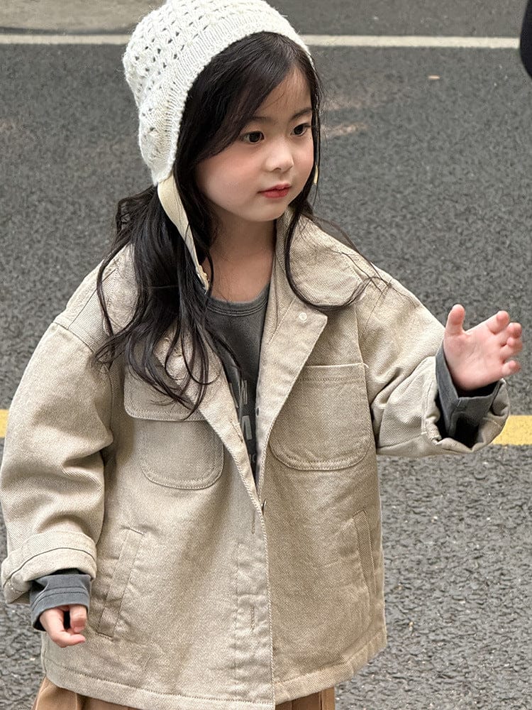 ショートコート・ジャケット・ジャンパー シンプル襟付きジャケットコート【mh0011032】