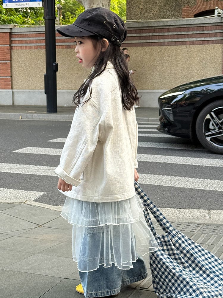 ショートコート・ジャケット・ジャンパー シンプル襟付きジャケットコート【mh0011032】