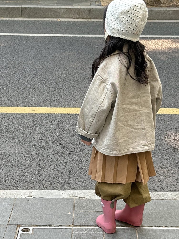 ショートコート・ジャケット・ジャンパー シンプル襟付きジャケットコート【mh0011032】