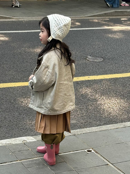 ショートコート・ジャケット・ジャンパー シンプル襟付きジャケットコート【mh0011032】