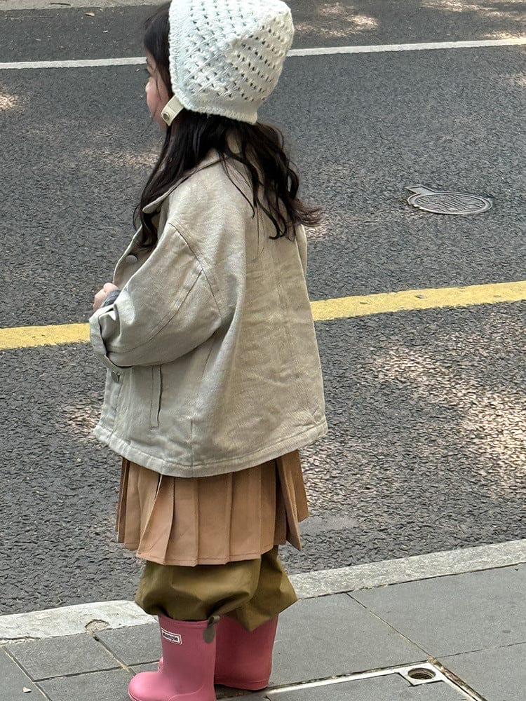 ショートコート・ジャケット・ジャンパー シンプル襟付きジャケットコート【mh0011032】