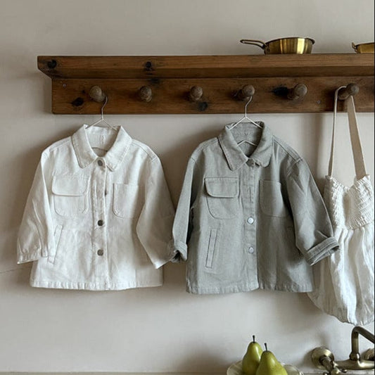 ショートコート・ジャケット・ジャンパー シンプル襟付きジャケットコート【mh0011032】