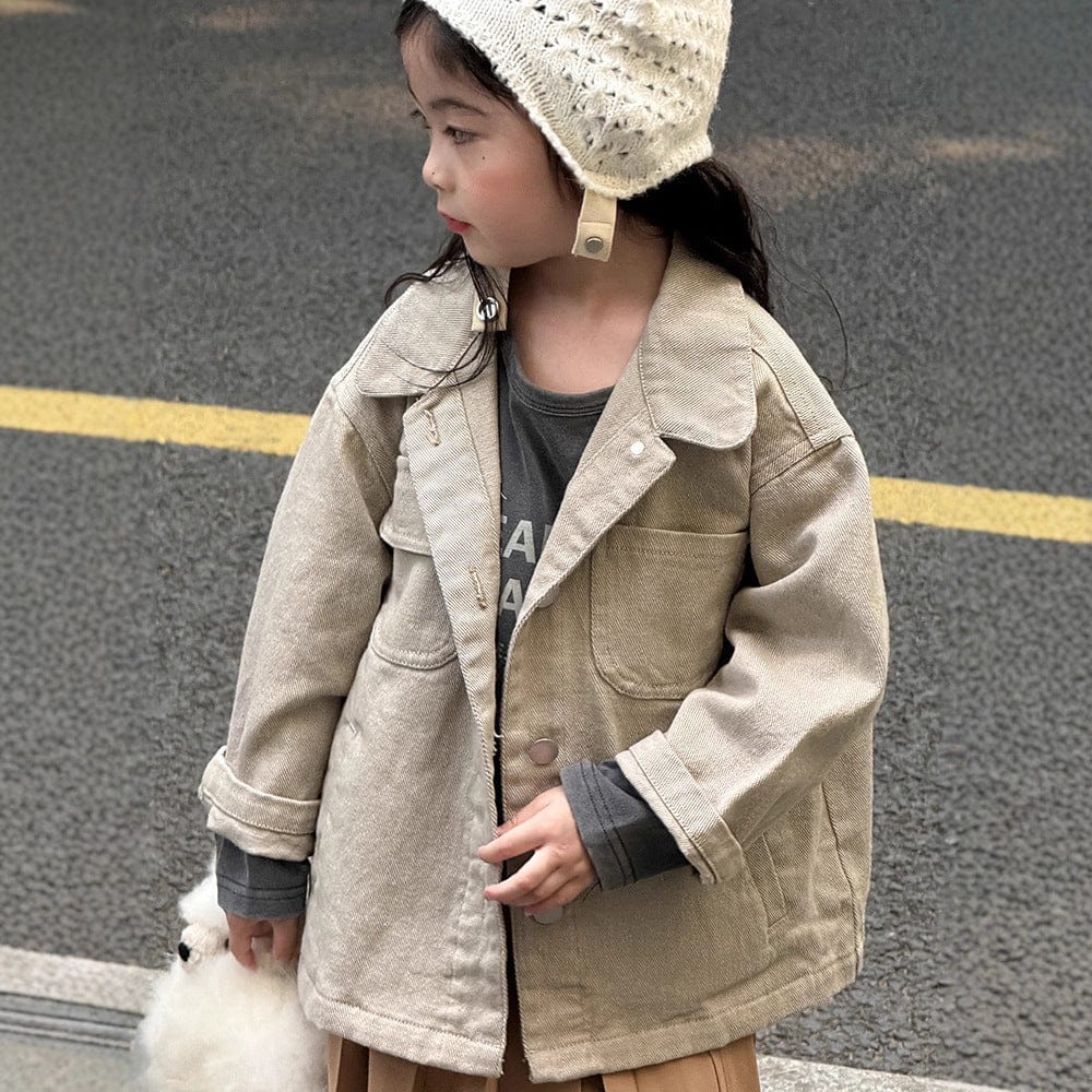 ショートコート・ジャケット・ジャンパー シンプル襟付きジャケットコート【mh0011032】