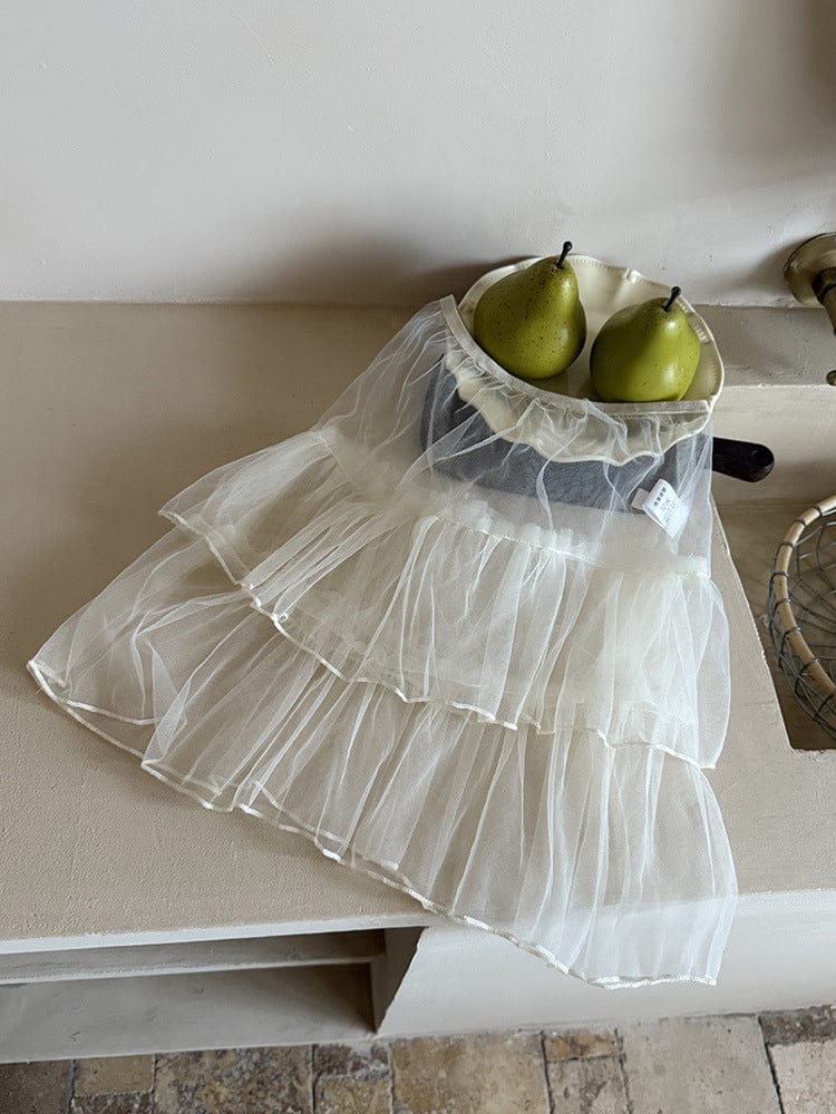 スカート チュールレース重ね着ティアードケーキスカート【mh0011033】