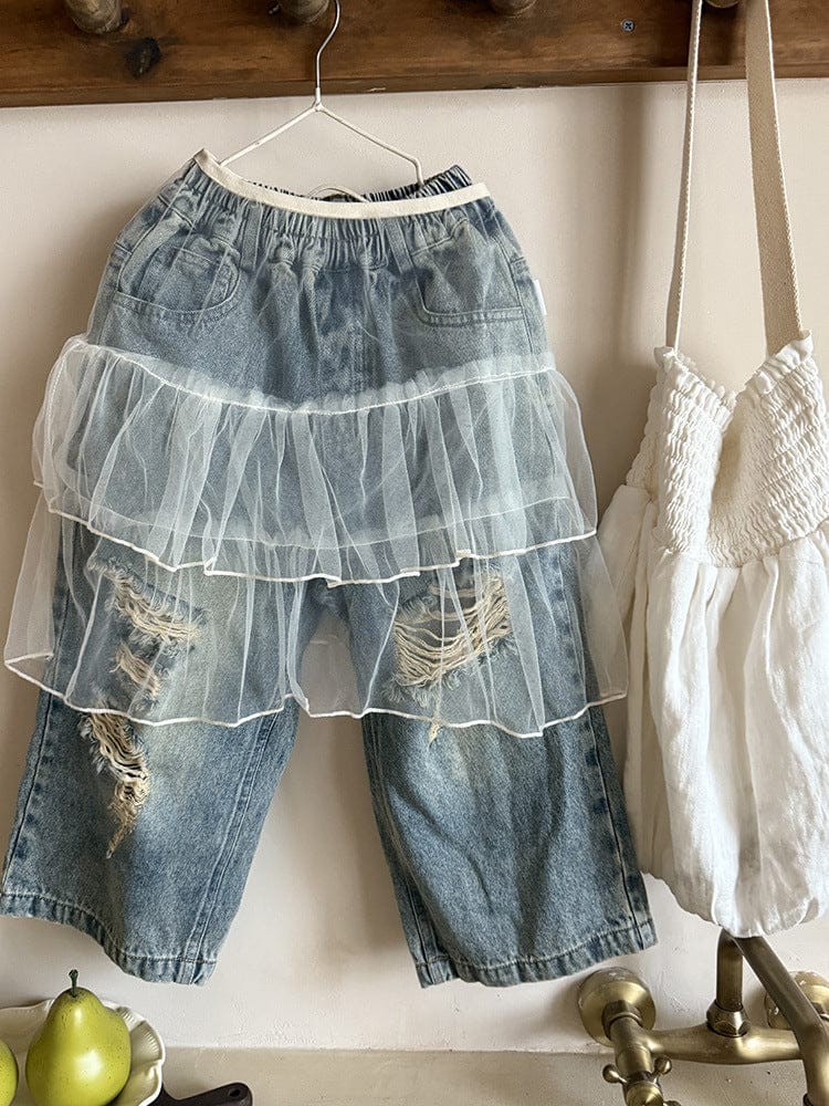 スカート チュールレース重ね着ティアードケーキスカート【mh0011033】