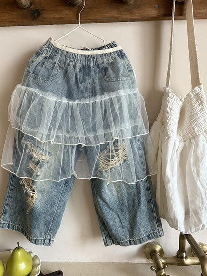 スカート チュールレース重ね着ティアードケーキスカート【mh0011033】