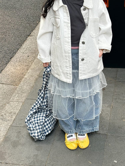 スカート チュールレース重ね着ティアードケーキスカート【mh0011033】