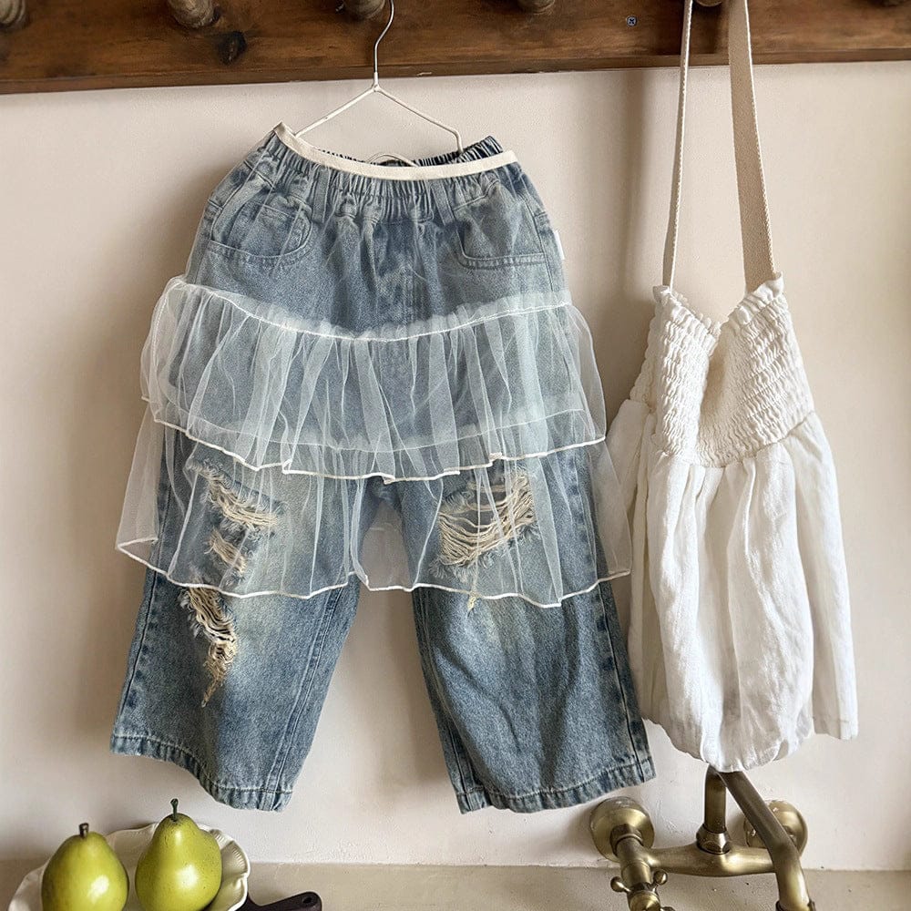 スカート チュールレース重ね着ティアードケーキスカート【mh0011033】