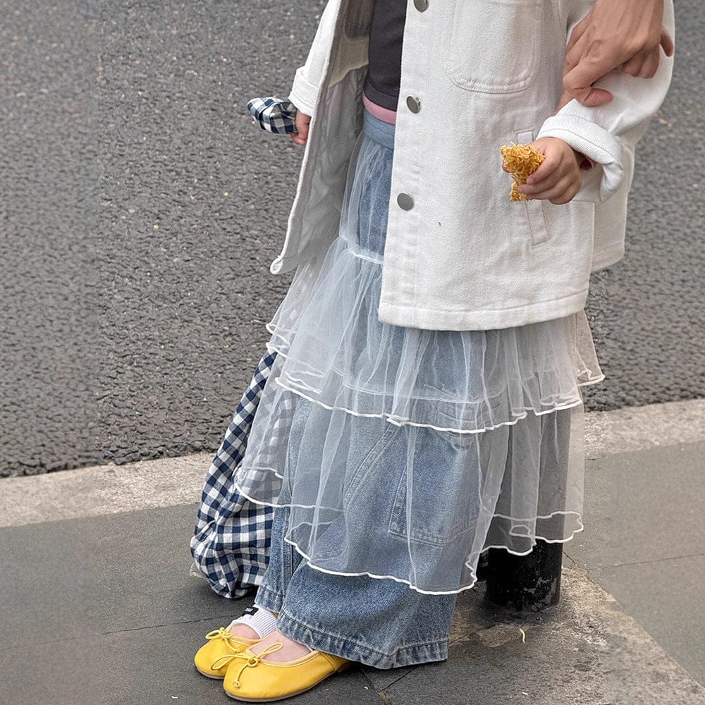 スカート チュールレース重ね着ティアードケーキスカート【mh0011033】