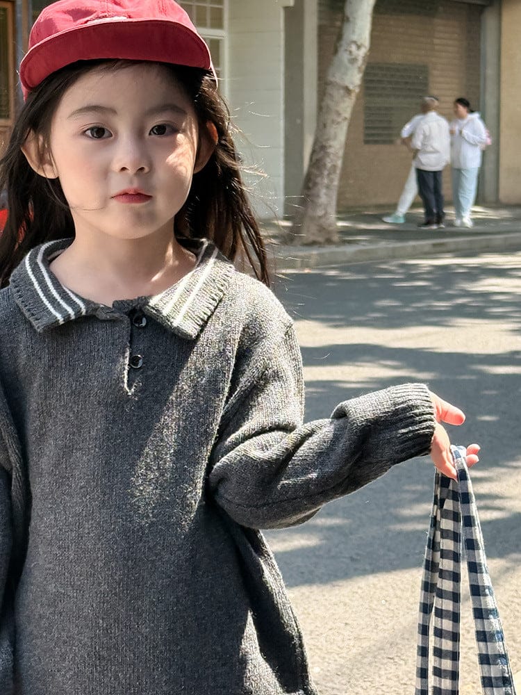 長袖シャツ・ブラウス ポロ襟長袖ニットセータートップス【mh0011035】