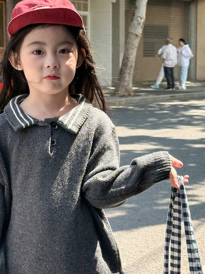 長袖シャツ・ブラウス ポロ襟長袖ニットセータートップス【mh0011035】