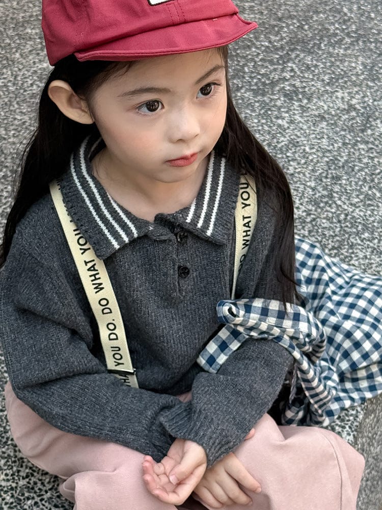 長袖シャツ・ブラウス ポロ襟長袖ニットセータートップス【mh0011035】