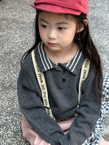 長袖シャツ・ブラウス ポロ襟長袖ニットセータートップス【mh0011035】