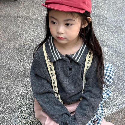 長袖シャツ・ブラウス ポロ襟長袖ニットセータートップス【mh0011035】