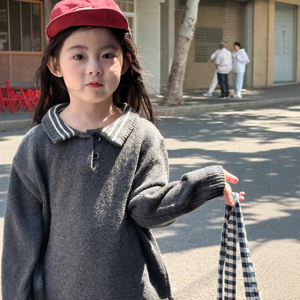 長袖シャツ・ブラウス ポロ襟長袖ニットセータートップス【mh0011035】