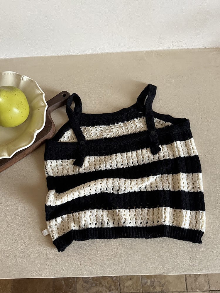 ベスト ボーダーレースニットキャミソールベスト【mh0011036】