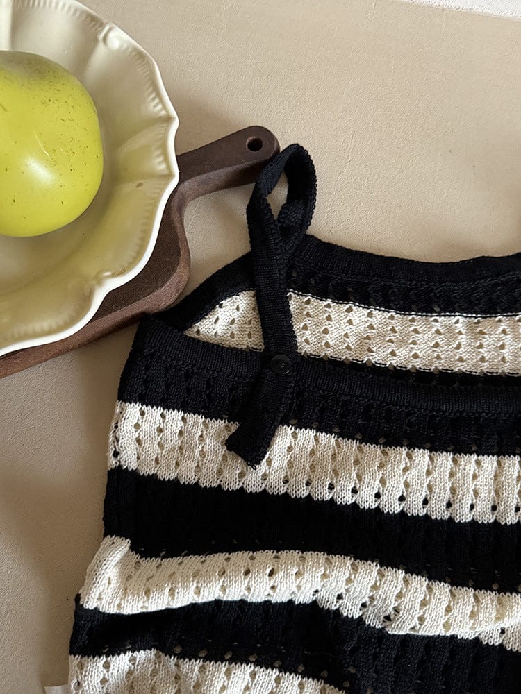 ベスト ボーダーレースニットキャミソールベスト【mh0011036】