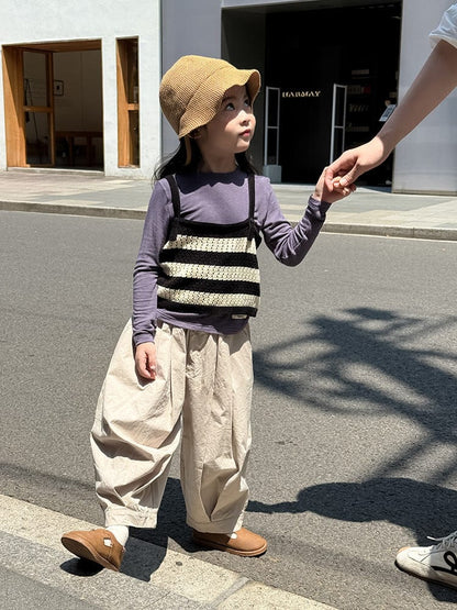 ベスト ボーダーレースニットキャミソールベスト【mh0011036】