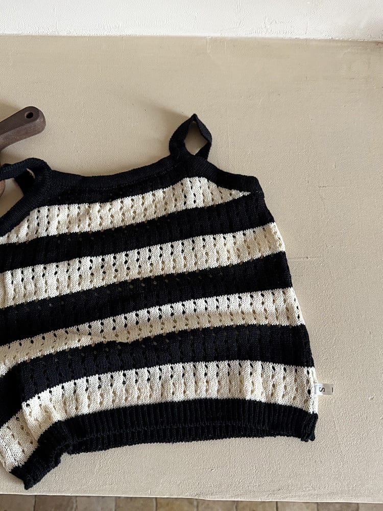 ベスト ボーダーレースニットキャミソールベスト【mh0011036】