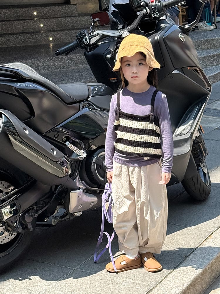 ベスト ボーダーレースニットキャミソールベスト【mh0011036】