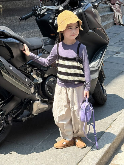 ベスト ボーダーレースニットキャミソールベスト【mh0011036】