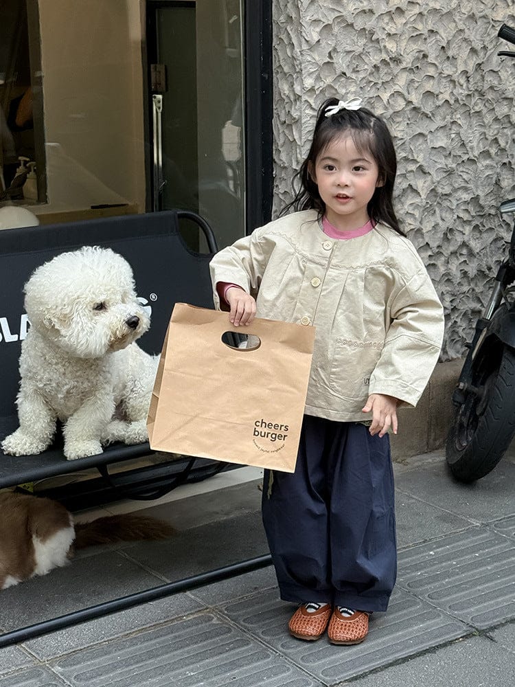 ショートコート・ジャケット・ジャンパー ノーカラータックふんわりジャケット【mh0011040】