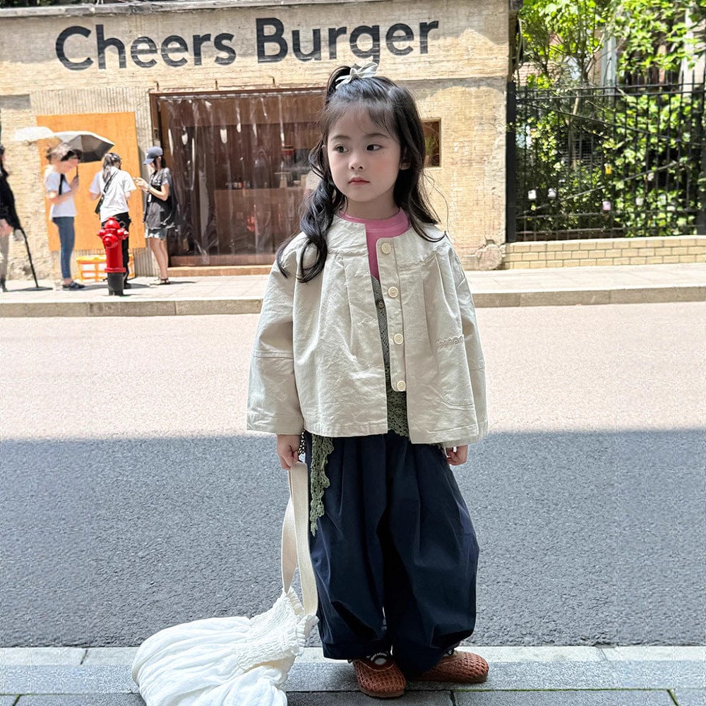 ショートコート・ジャケット・ジャンパー ノーカラータックふんわりジャケット【mh0011040】