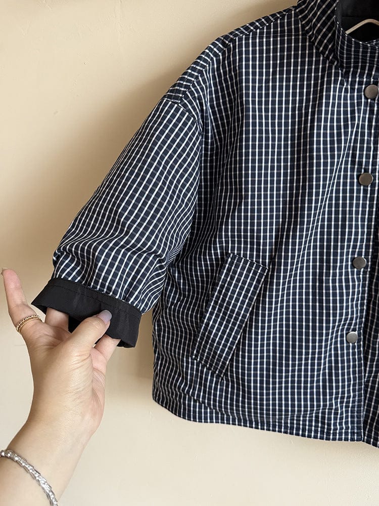 ショートコート・ジャケット・ジャンパー リバーシブルスタンドカラーコートジャケット【mh0011041】