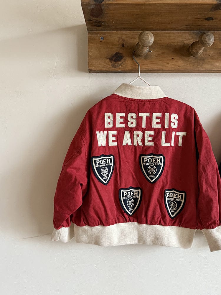 ショートコート・ジャケット・ジャンパー レターロゴワッペンスタジアムジャンパーブルゾン【mh0011043】