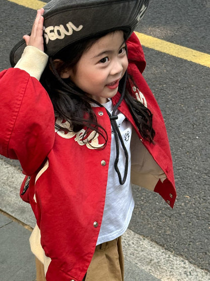 ショートコート・ジャケット・ジャンパー レターロゴワッペンスタジアムジャンパーブルゾン【mh0011043】