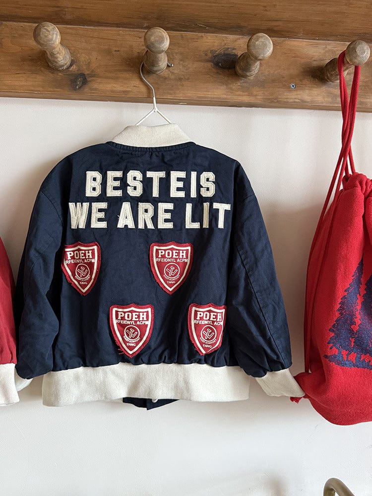 ショートコート・ジャケット・ジャンパー レターロゴワッペンスタジアムジャンパーブルゾン【mh0011043】