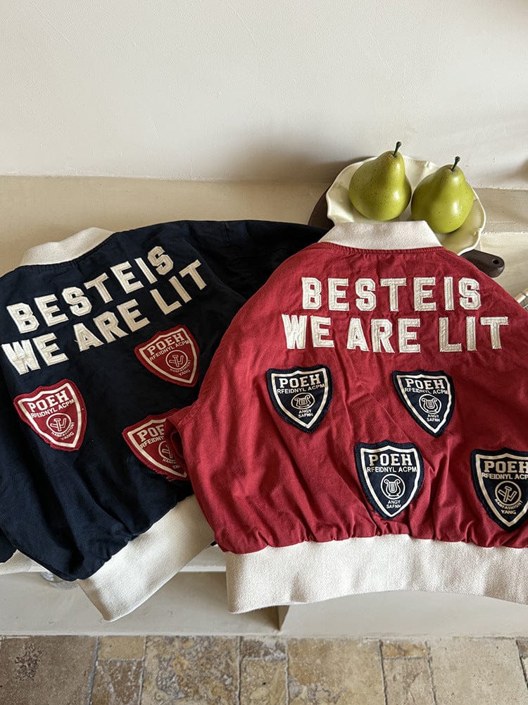 ショートコート・ジャケット・ジャンパー レターロゴワッペンスタジアムジャンパーブルゾン【mh0011043】