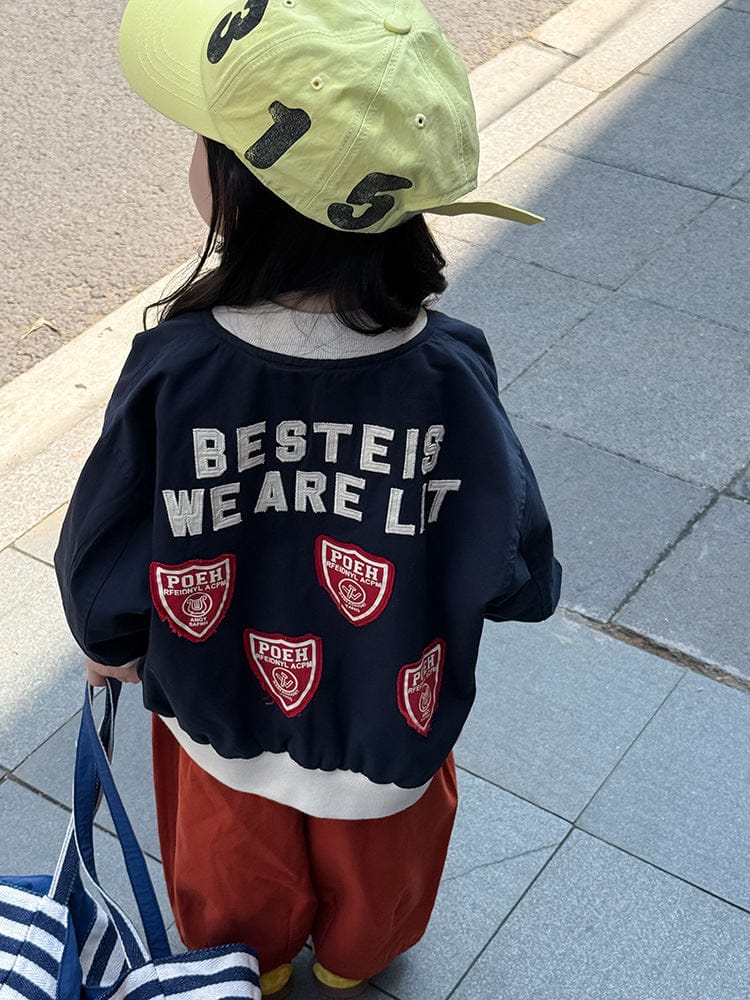 ショートコート・ジャケット・ジャンパー レターロゴワッペンスタジアムジャンパーブルゾン【mh0011043】